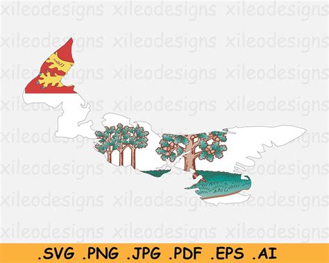 Prince Edward Island Map Flag SVG P.E.I. Canada Canadian - Etsy