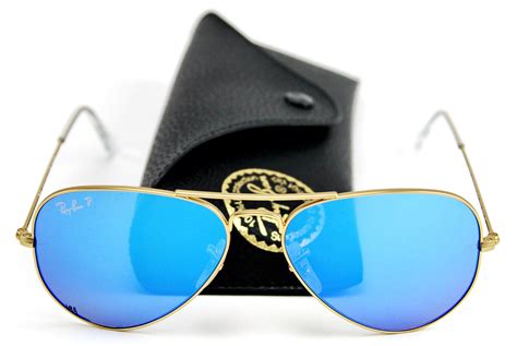 Ray-Ban RB3025 112/4L 55mm Aviator Matte Gold Frame / Crystal Blue ...