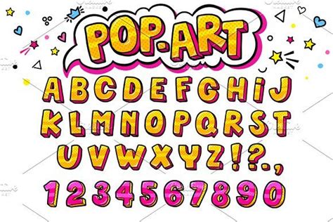 Comic retro letters set. | Lettering alphabet, Pop art font, Comic font