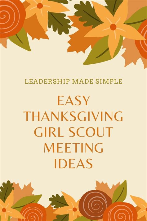 Daisy Troop Activities: Easy Thanksgiving Girl Scout Meeting Ideas