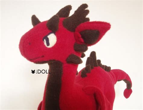 OLD STOCK CLEARANCE 22 Red Dragon Plush Handmade by dotDOLL