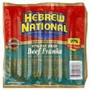 Hebrew National Franks, Beef: Calories, Nutrition Analysis & More | Fooducate