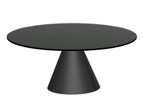 Small Black Circular Coffee Table | Circular coffee table, Glass top, Black glass
