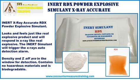 INERT RDX Powder Explosive X-Ray Accurate Explosive Simulant