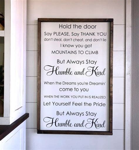 Large Wood Sign Always Stay Humble and Kind Tim Mcgraw | Etsy in 2022 ...