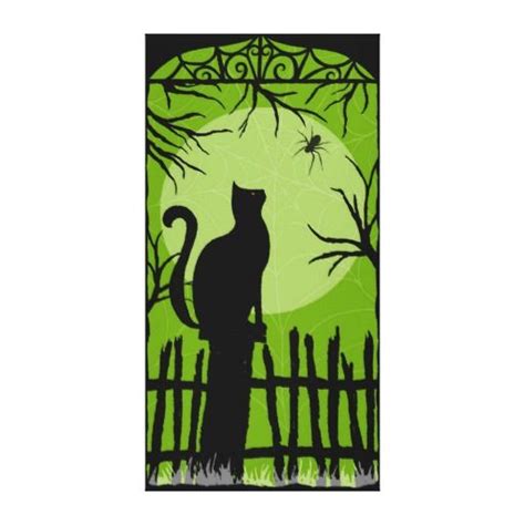 halloween black cat on fence | Black cat halloween, Halloween painting, Halloween silhouettes