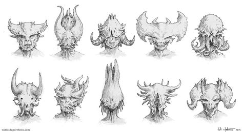 Demon head concepts by Vablo.deviantart.com on @DeviantArt | Zombie ...