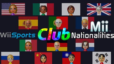 Wii Sports Club CPU Miis Nationalities Presentation - YouTube