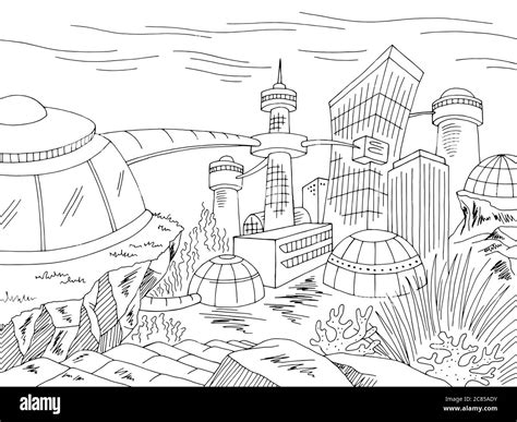 Underwater City Drawing