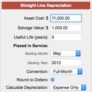 Straight Line Depreciation Calculator