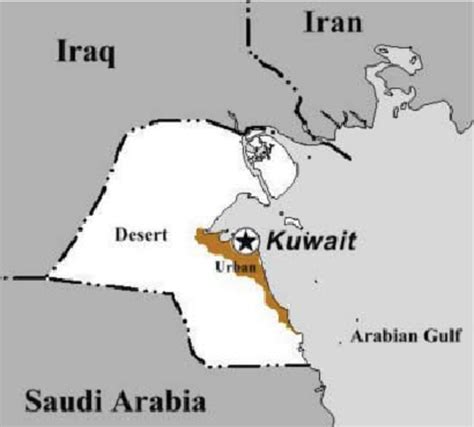 Map of Kuwait and its neighboring countries (Source: Y. Mahgoub ...