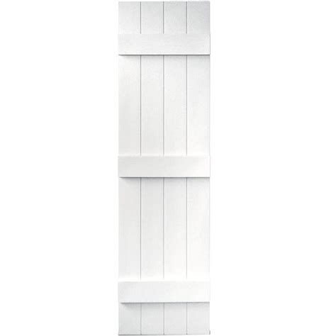 Vantage 2-Pack White Board and Batten Vinyl Exterior Shutters (Common ...