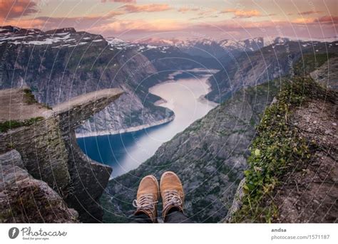 Sunrise at Trolltunga - a Royalty Free Stock Photo from Photocase