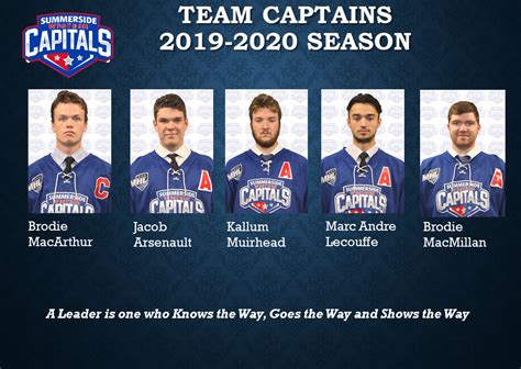 Capitals Announce Leadership Group | Summerside Western Capitals