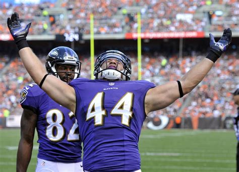 Baltimore Ravens' Kyle Juszczyk of Medina celebrates first NFL ...