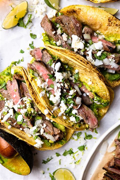 Carne Asada Bison Tacos with Garlic Lime Crema - Modern Farmhouse Eats