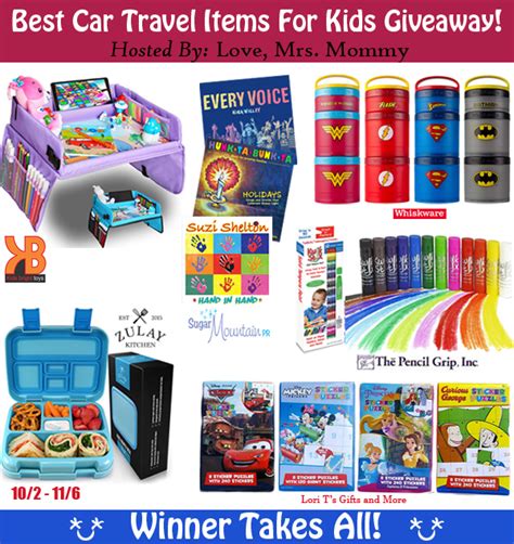 Love, Mrs. Mommy: Best Car Travel Items for Kids Giveaway! 12 Prizes!