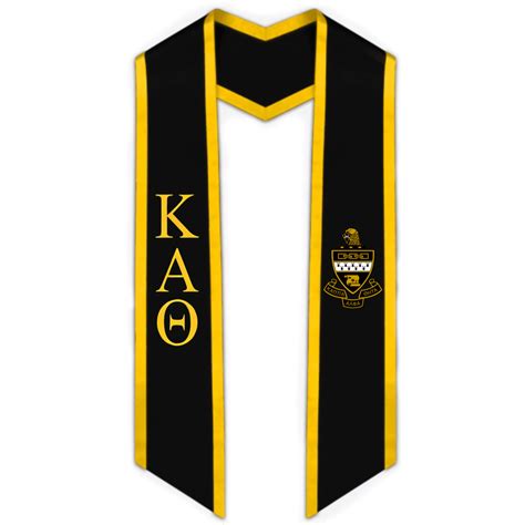 Kappa Alpha Theta Trimmed Greek Lettered Graduation Stole With Crest – Stoles.com