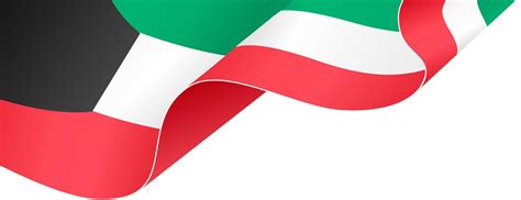 Kuwait flag wave isolated on png or transparent background,Symbol ...