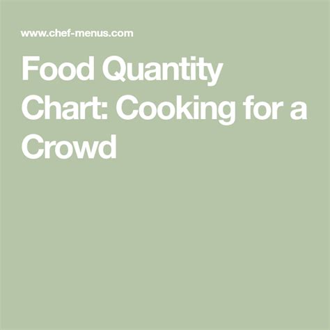 Food quantity chart cooking for a crowd – Artofit