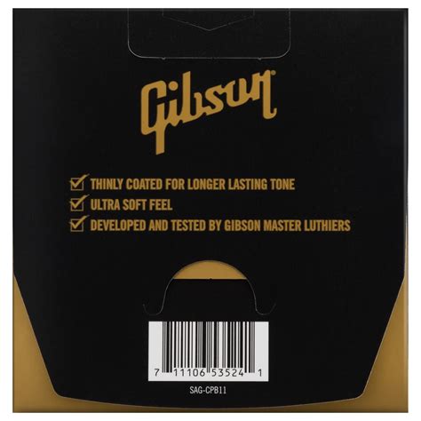 Gibson Coated Phosphor Bronze Acoustic Guitar Strings 11-52 at Gear4music