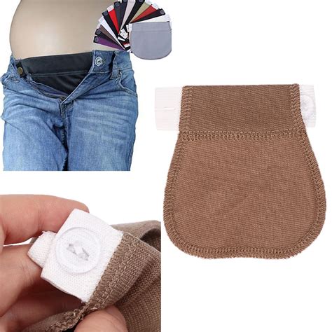 Adjustable Maternity Pregnancy Trousers Waistband Belt Elastic Waist Extender Extended Buckle ...