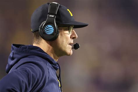 Head coach Jim Harbaugh heads a strong Michigan coaching staff. - Off ...