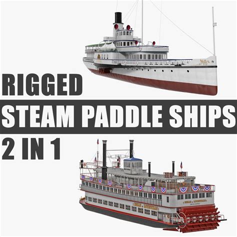 Rigged steam paddle ships 3D model - TurboSquid 1227304