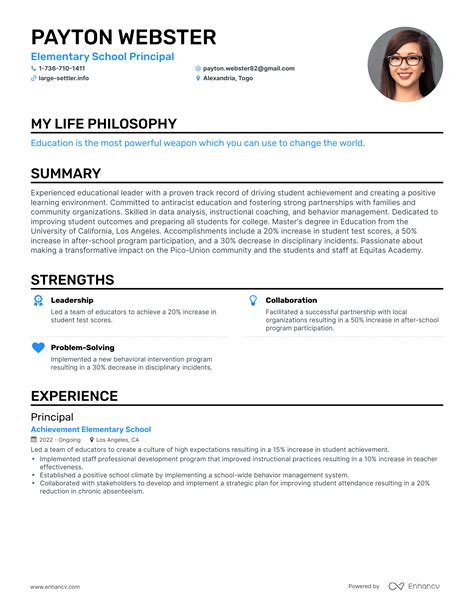 3 Successful Elementary School Principal Resume Examples And Writing ...