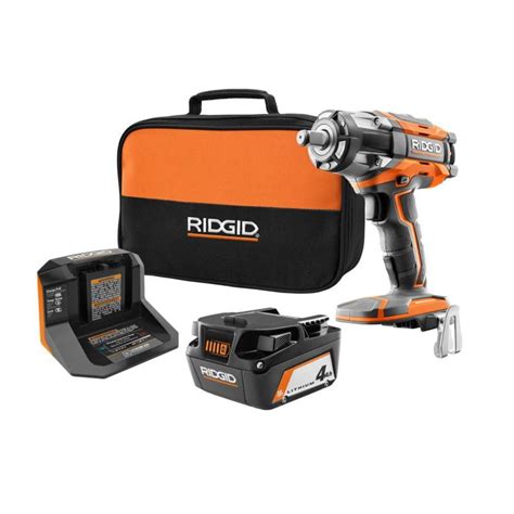 RIDGID 18V OCTANE Brushless Cordless 1/2 in. Impact Wrench Kit with (1 ...