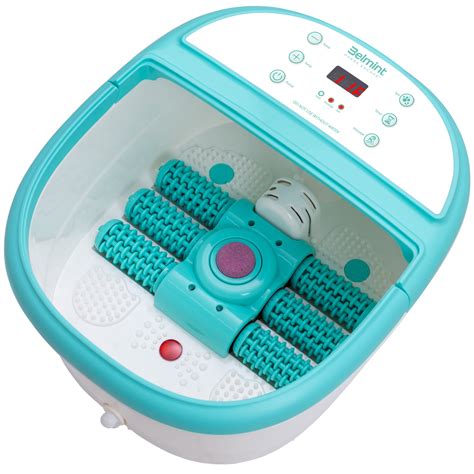 Belmint Foot Spa Bath Massager with Heat, 6 x Pressure Node Rollers, Bubbles, Foot Soaking Tub ...