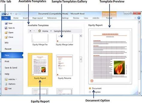 Using Microsoft Word Templates