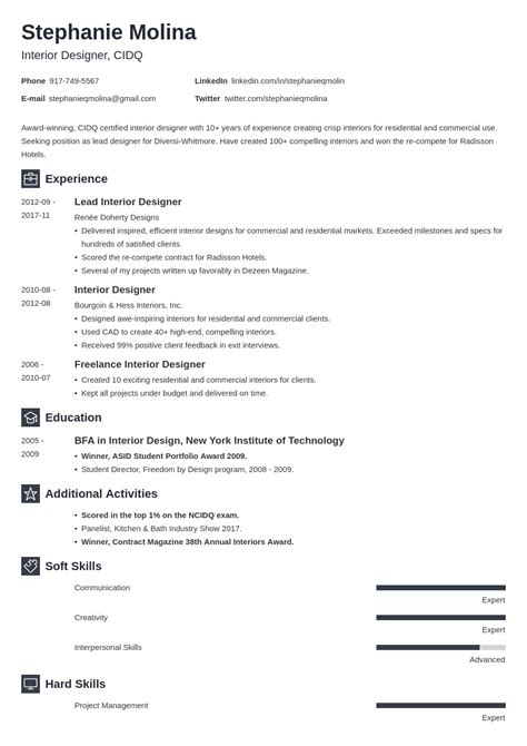 Interior Design Resume Template Word | Cabinets Matttroy