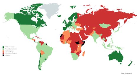 World Democracy Map according to the Democracy Index : r/belgium