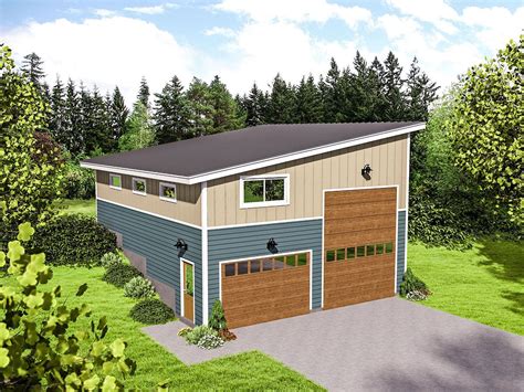 Plan 68491VR: RV Garage for an Up-Sloping Lot | Garage plans with loft, Garage design, Garage ...