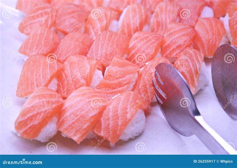 Salmon makizushi stock image. Image of asia, soured, cooked - 26255917