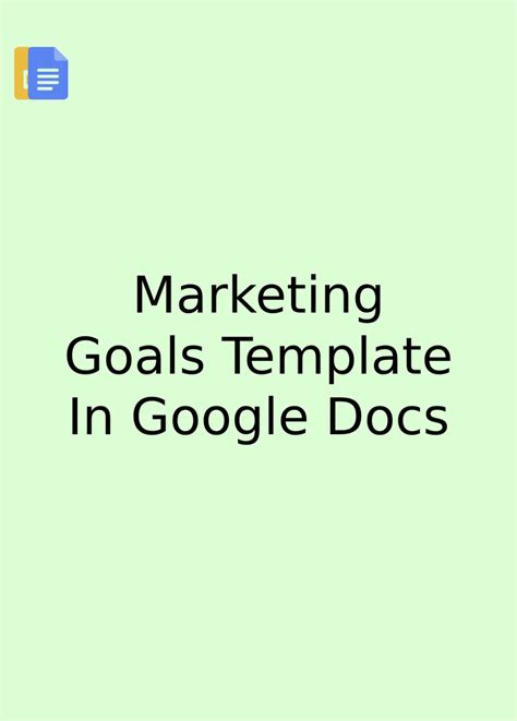 Free Marketing Goals Template For Google Docs