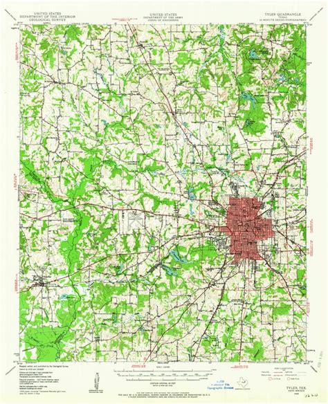 Tyler, TX—1948. Map from the USGS Historical Topographic Map Collection, scale 1:62500. Discover ...