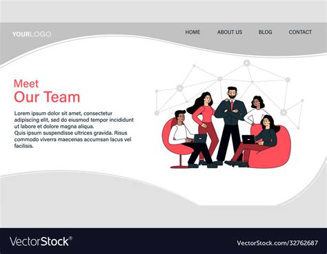 Meet our team web page template Royalty Free Vector Image