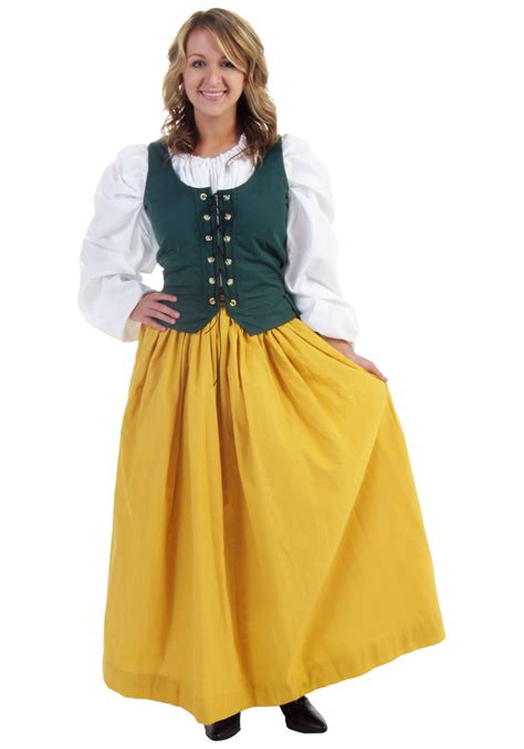 Yellow Peasant Costume Skirt - Medieval Renaissance Clothing