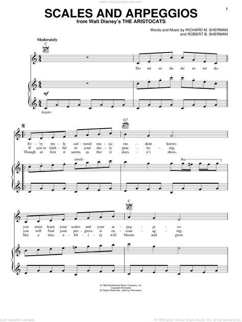 Scales And Arpeggios sheet music for voice, piano or guitar (PDF)