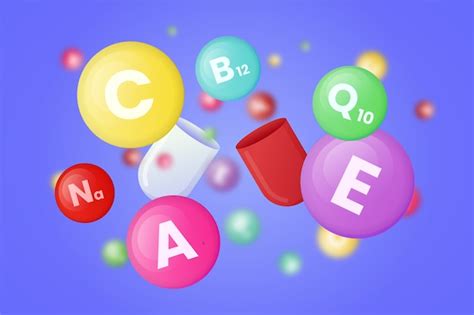 Free Vector | Collection of different colorful vitamins