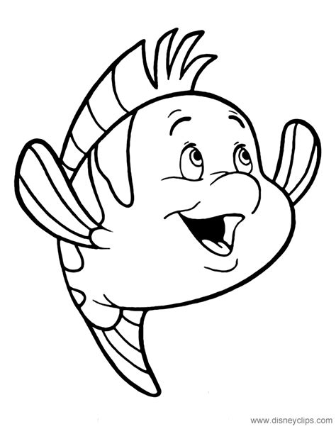 printable flounder coloring pages the little mermaid ready for download