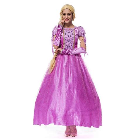 Adult Rapunzel Fancy Dress Deluxe Ladies Tangled Princess Cosplay ...