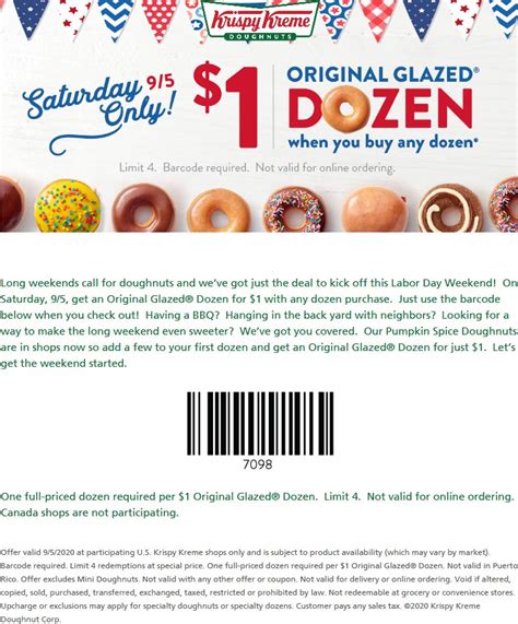 Second glazed dozen doughnuts $1 Saturday at Krispy Kreme donuts # ...