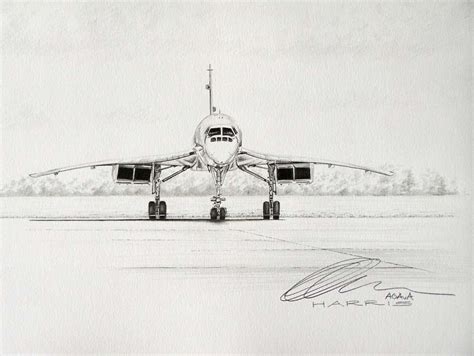 Original Pencil drawing - "Concorde" - The Aviation Art of Andrew Harris AGAvA