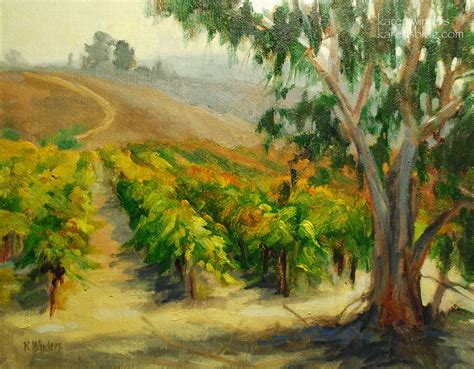 Harvest Time – California Vineyard Oil Painting – Plein Air Landscape ...