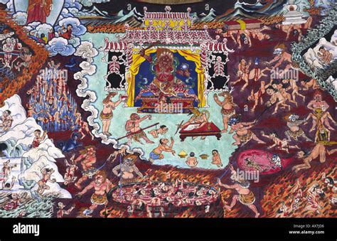 Visions of Buddhist hell at the State oracle Nechuns Monastery. Near Stock Photo: 5469909 - Alamy