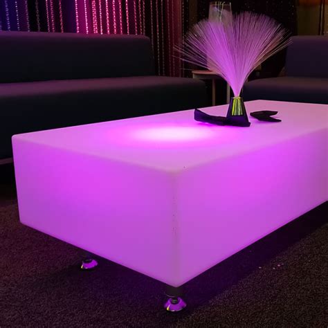 Illuminated Low Rectangle Coffee Table Hire Melbourne | Feel Good Events