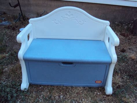 Rare Vintage Big Little Tikes Blue & White Victorian Toy Box Bench Storage tykes | Victorian ...